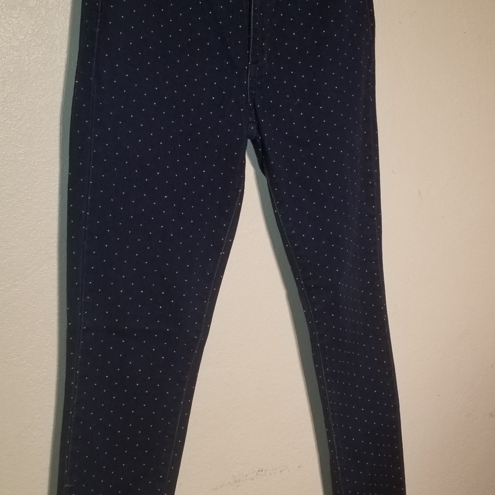 Paige Women's Verdugo Ankle Distresed  Denim Jeans S 27 Dark Blue Geometric Pat